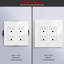  Enerlites Screwless 2-Gang Midsize Rocker Wall Plate - White-87385419