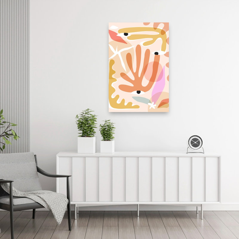 Abstract Eye Hand Shapes Abstract Contemporary Modern Landscape Nature Wall Art Print by Dominique Vari - Wrapped Canvas Print