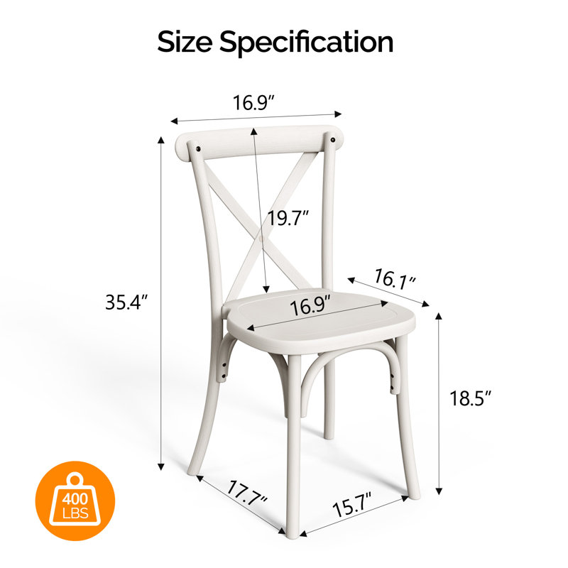 Aliz 18.5'' H Stacking Side Chair, White