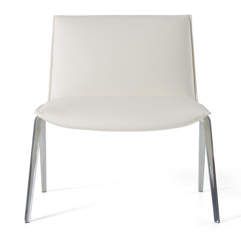 Roland - Modern Vegan Leather Accent Chair, White
