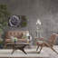 Fauteuil Mid-Century moderne avec base en bois massif, coussins orange, l 30 po x H 32,5 po et l 33,5 po-1168390805