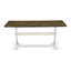 Ensemble de salle à manger 9 pièces comprenant une table de salle à manger rectangulaire avec pieds en X et 8 chaises Parson rembourrées en tissu crème, lin blanc-1226458646-1226458645-1226458644