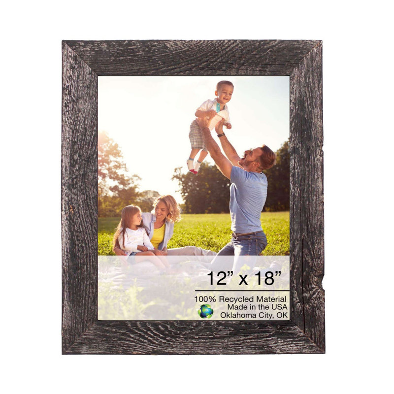 Cadre photo espresso rustique 11 x 17, 15 po x 21 po, Noir