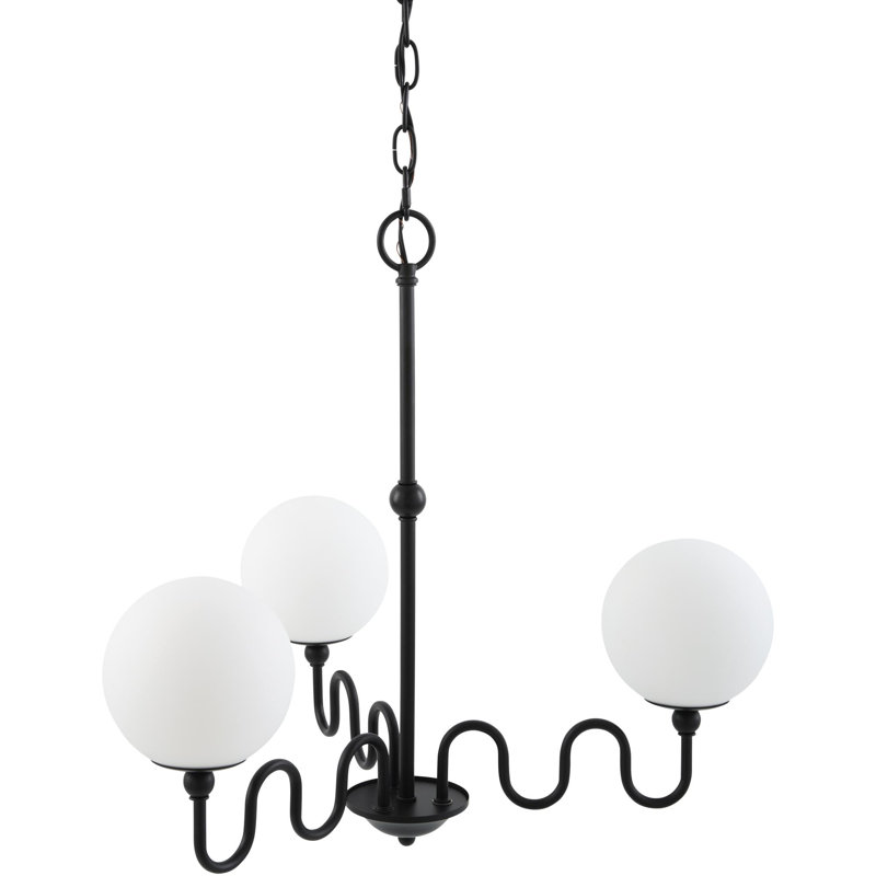 Onde Chandelier, Matte Black, 3 Lights