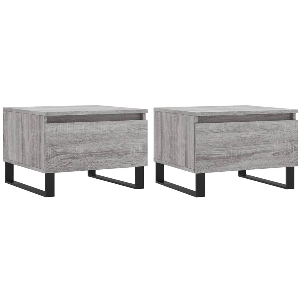 Vidaxl (Grey Sonoma, 2 Pcs) Coffee Table Side Table End Accent Telephone Sofa Table Engineered Wood - Image 3