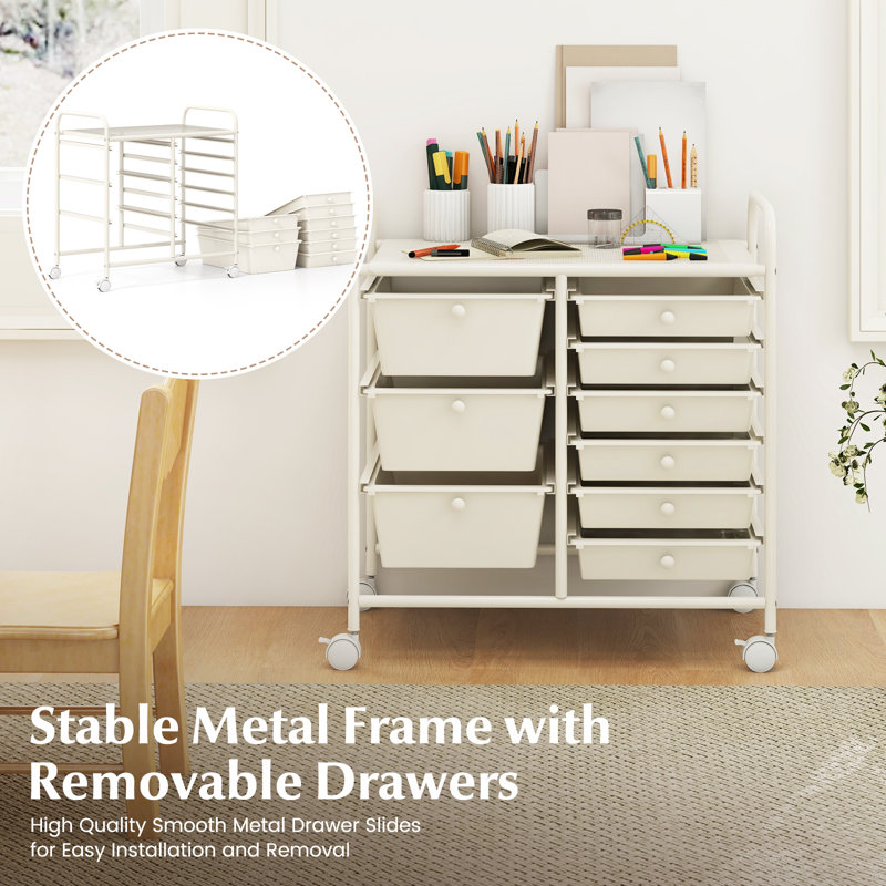 9 Drawer Storage Drawer, White