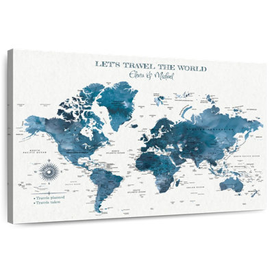 Carte du monde personnalisée «Nous voyageons»