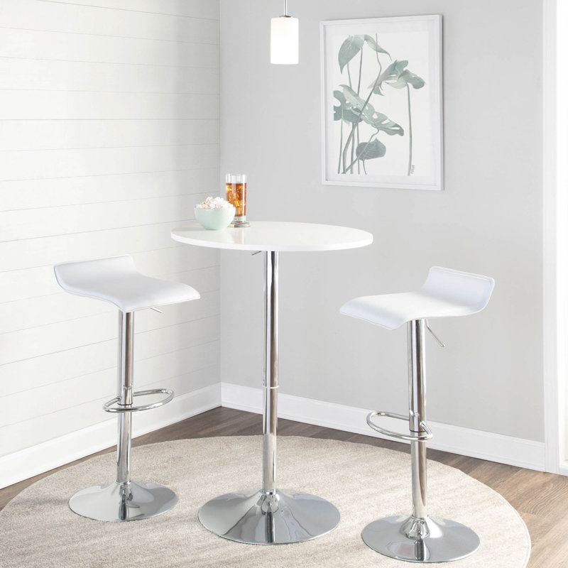 Table de bar contemporaine réglable, Blanc