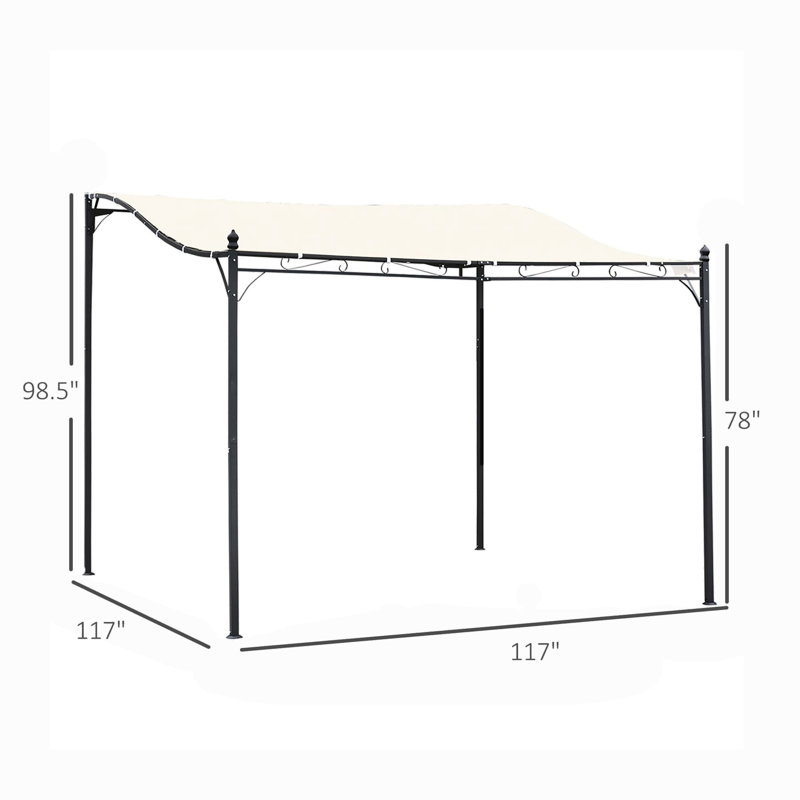 Pavillon de jardin pour l'extérieur en acier Outsunny, Blanc