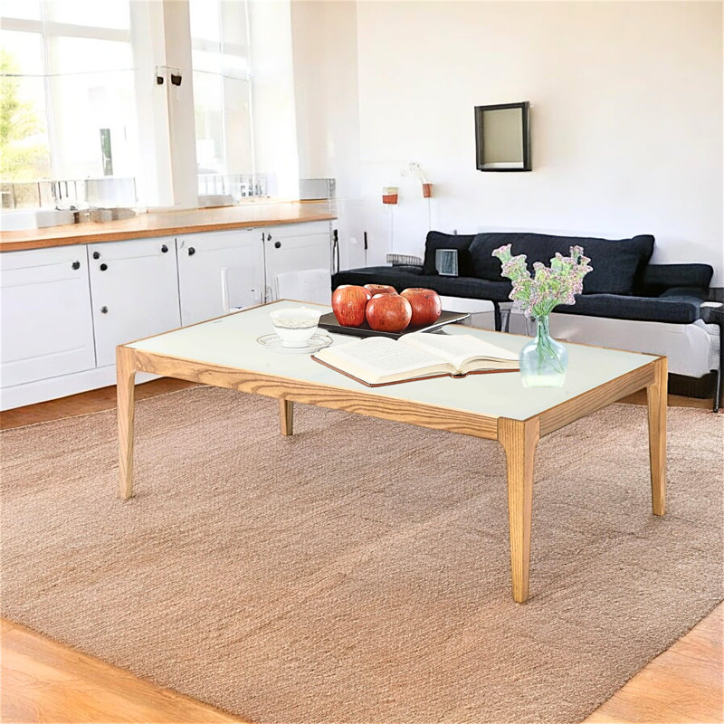 Table basse Fallon en verre givré naturel et gris Fallon