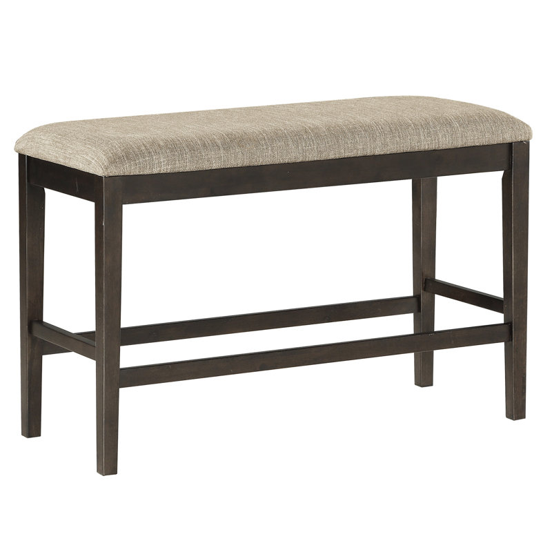 Counter Height Bench In Dark Brown For Dining Room Use - Fabric Upholstery, 26" Seat Height, 25.5Lb Finish Upholstered, 39" Length, 26"H