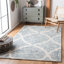 Tapis ivoire / bleu en laine touffeté à la main Hewett-1591703302