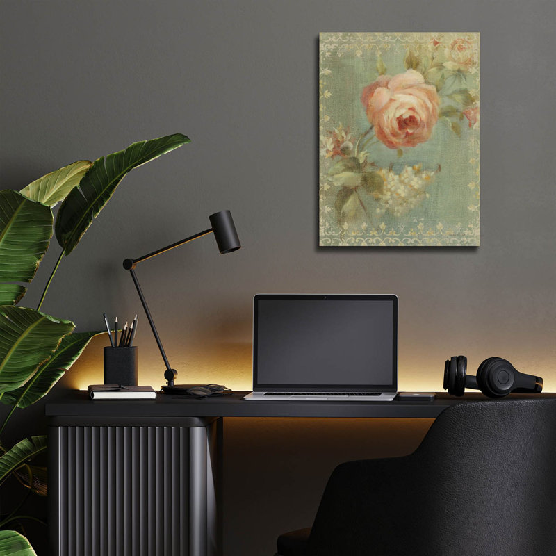 «Rose On Sage» par Danhui Nai, art mural en verre acrylique