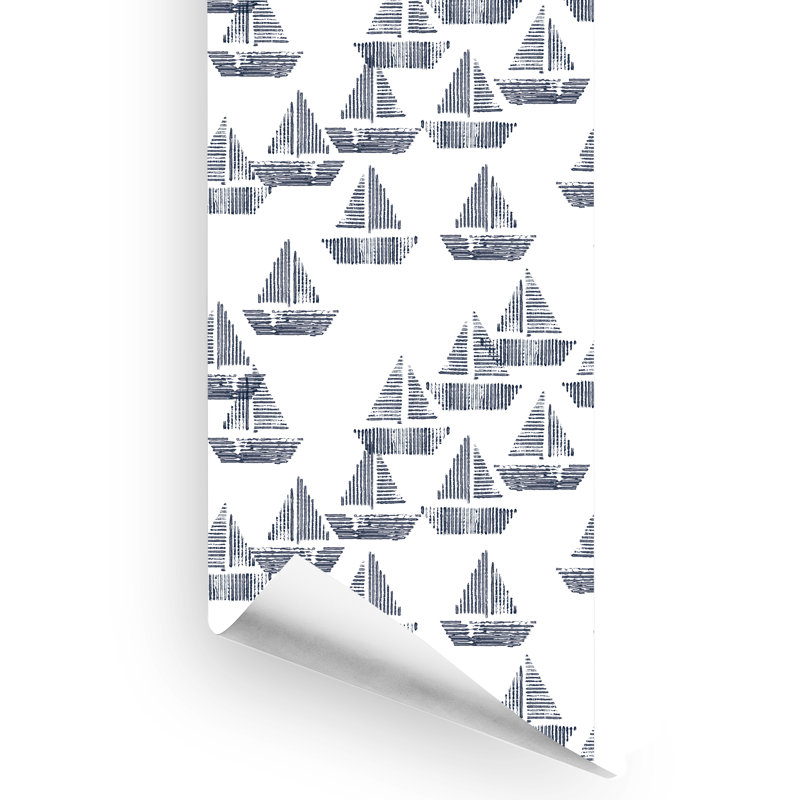 Rouleau de papier peint autocollant L 10 pi x l 24 po Clithoe, Bleu marine