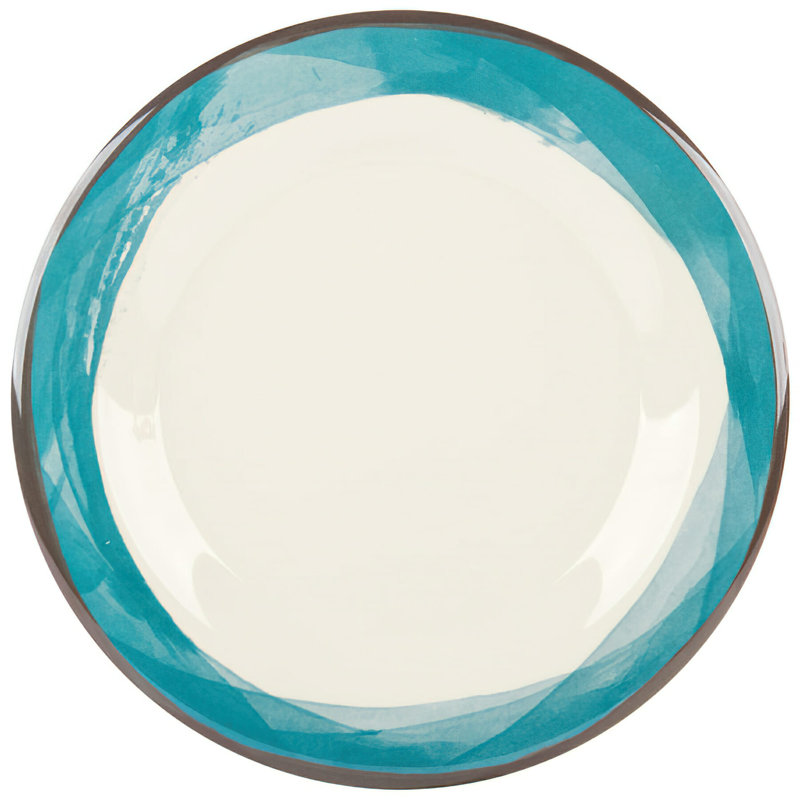 10.5'' Blue and Ivory Melamine Dinner Plate Set