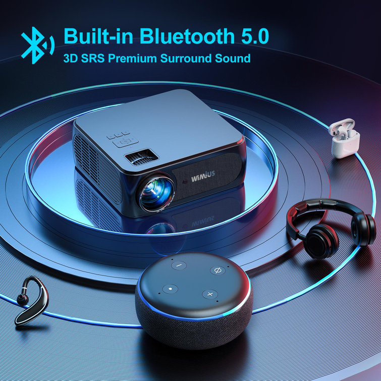 Mini Projector WiFi Bluetooth [Electic Focus], Built-in Netflix Native  1080p 15000 Lumens Portable Smart TV Projector, Support 4K, Office DOC, 4D  4P