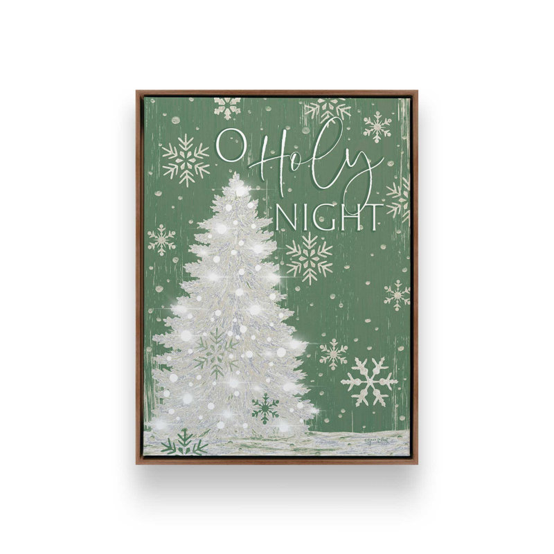 «O Sainte nuit, arbre de Noël» par Annie Lapoint, reproduction d'art, L 12 po x H 16 po, Brun, Toile avec cadre