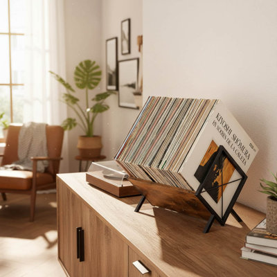 Manufactured Wood，Metal Free Standing Magazine Rack