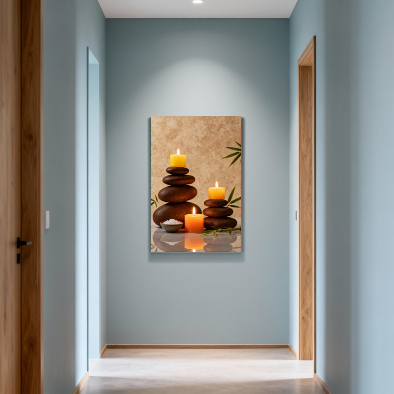 Bain et lessive Calm Stones Candles Bamboo Salt Peaceful Reflection Light, H 18 po x l 12 po