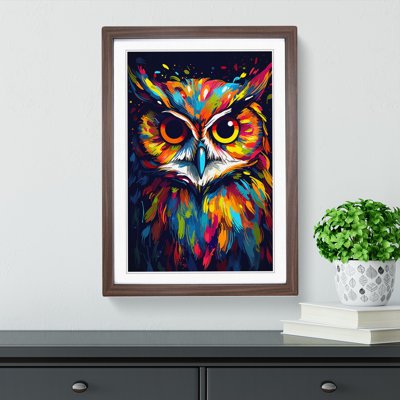 Owl Pop No.2 - Single Picture Frame Print on Wood