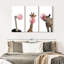 Ensemble de 3 animaux rigolos sur toile-5978628