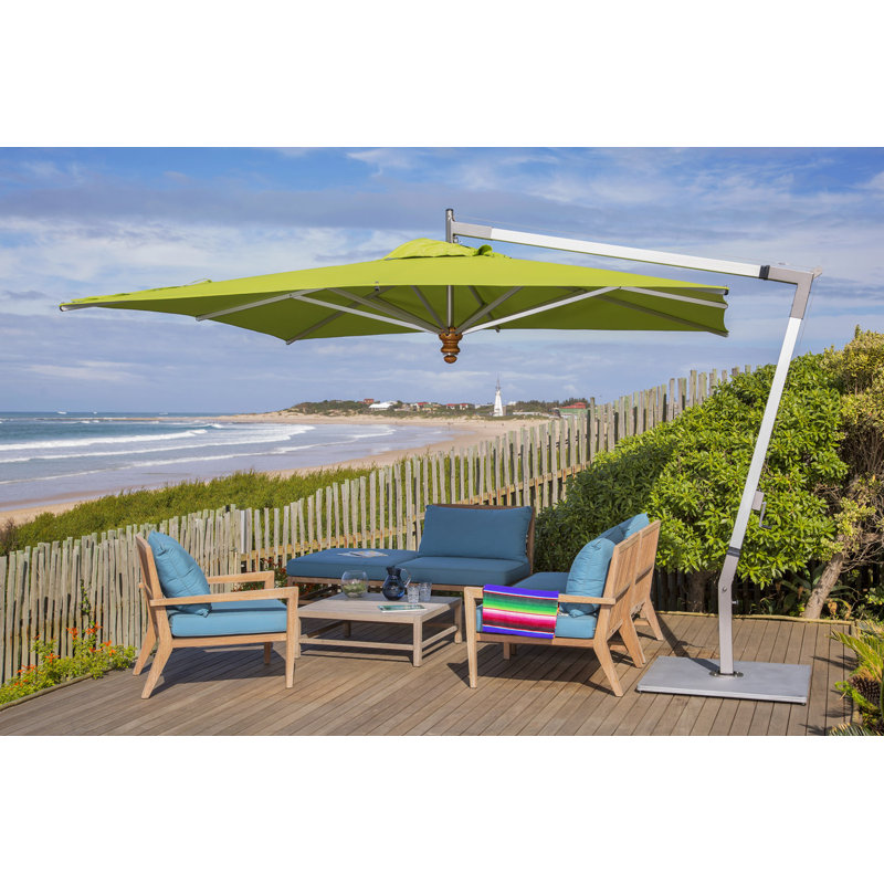 Pendulum 11.5' Square Cantilever Umbrella, Stone Gray, Paver Frame