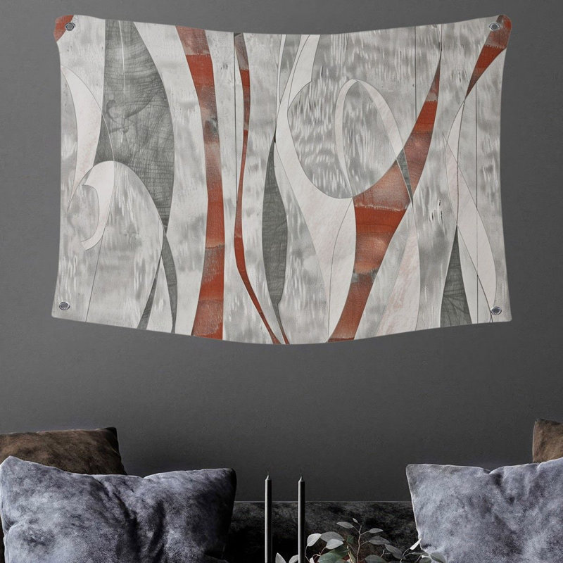Tapisserie murale géométrique abstraite, H 68 po x l 80 po
