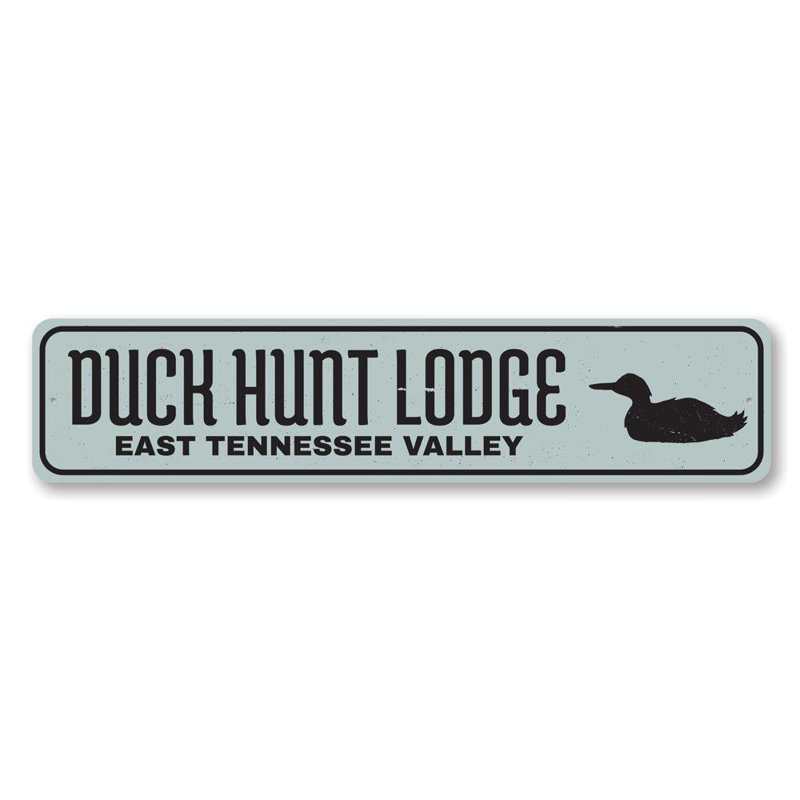 Plaque en aluminium Duck Hunt Lodge, H 4 po x l 18 po x P 0,04 po