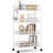 4 Tiers Stainless Steel Utility Cart with Wheels,17.2*10.2*32.6 inch Rolling Cart,Metal Cart, Salon Trolley Cart,Kitchen Storage Cart,Bathroom Cart-107178659