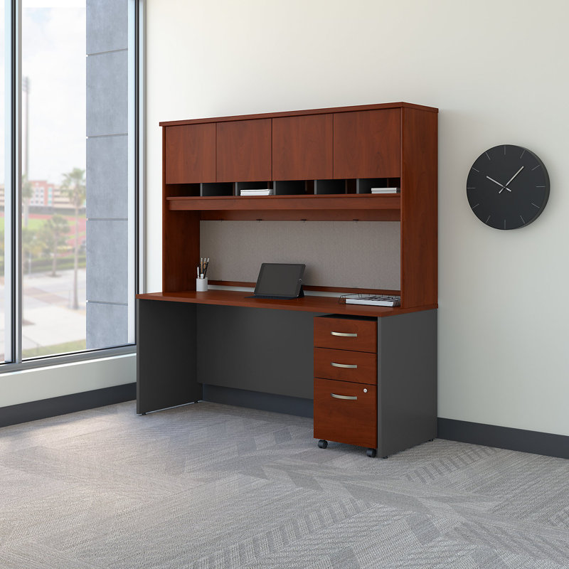 Office 500 Collection Executive Desk, Hansen Cherry/Graphite Gray