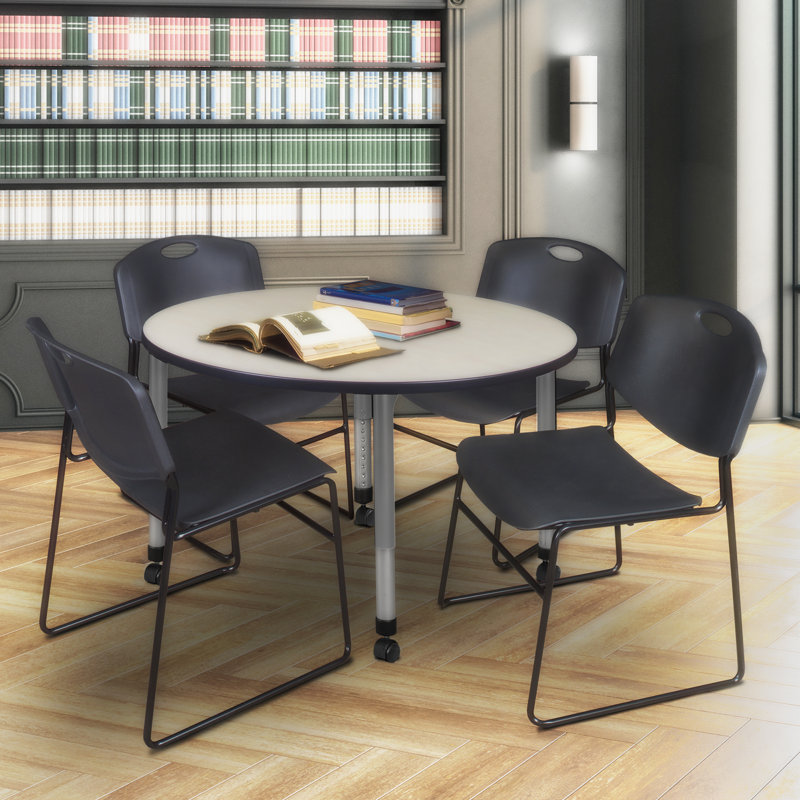 Table de salle de pause de 61 po Kee Mobile, Érable, H 34 po x L 61 po x l 61 po