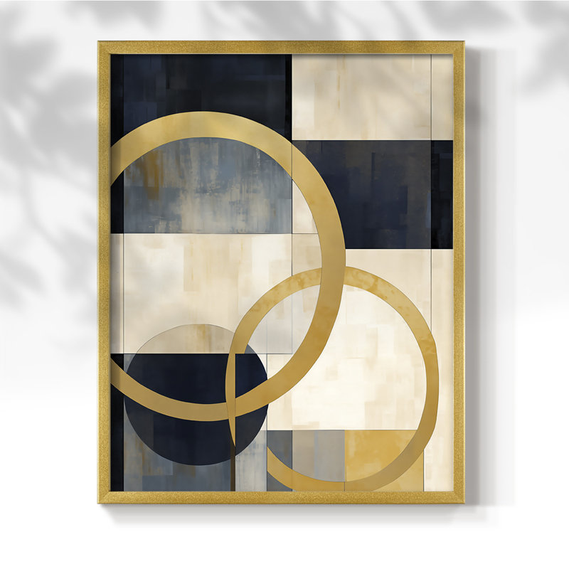 ABSTRACT Series DLXII - Impression encadrée de qualité supérieure - Prêt à accrocher - Aucun clou requis AAI402215, Doré