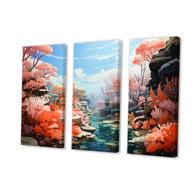 " Coral Colorful Coral Pastoral II " 3 - Pieces