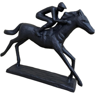 Iron Horse Rider Sculpture Abstract Metal Decor