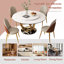 Table de salle à manger ronde 53 po 53 po avec plateau tournant à 360 ° lisse et résistant aux taches et à la chaleur, design minimaliste moderne pour la salle à manger, la cuisine, le coin-repas et l'espace compact (table seulement)