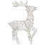 Décoration de Noël pour l'extérieur 30 po Renne en rotin blanc et transparent scintillant