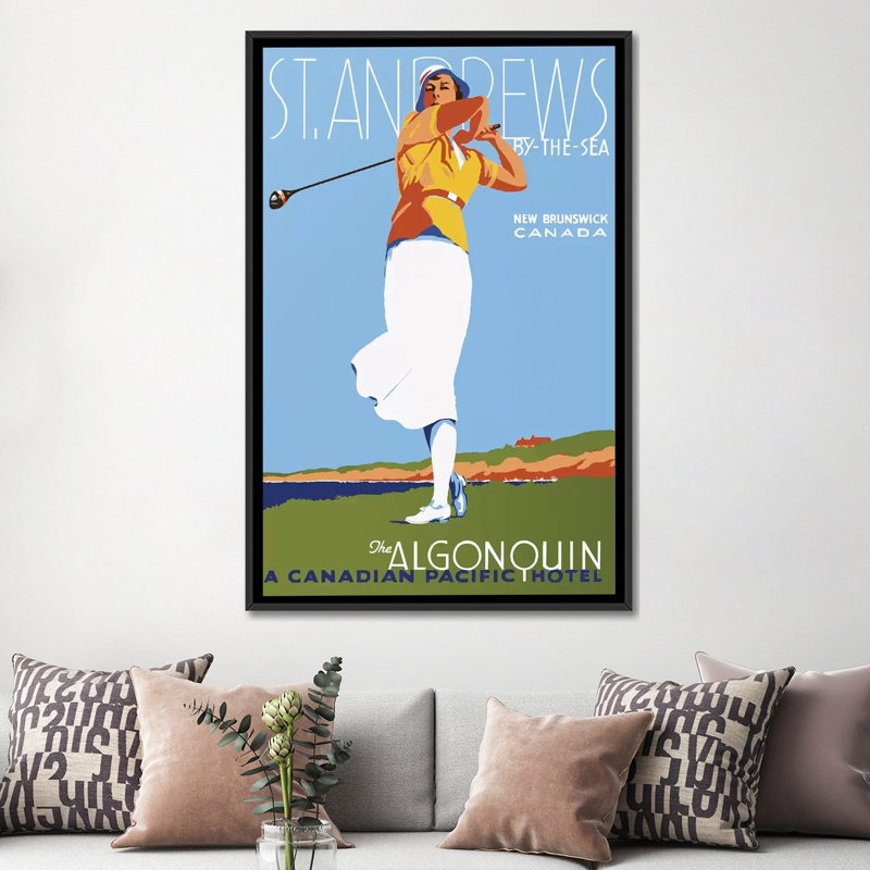«St. "Andrews", impression sur toile, H 26 po x l 18 po x P 1,5 po, Toile avec cadre noir, Pas de tapis
