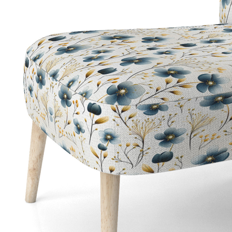 Motif floral bleu et blanc Essence