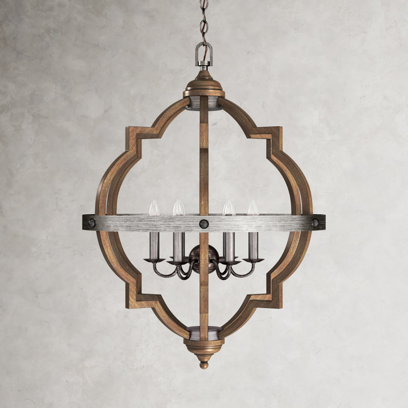 Freemont 6-Light Dimmable Geometric Chandelier, Stardust, Not Included