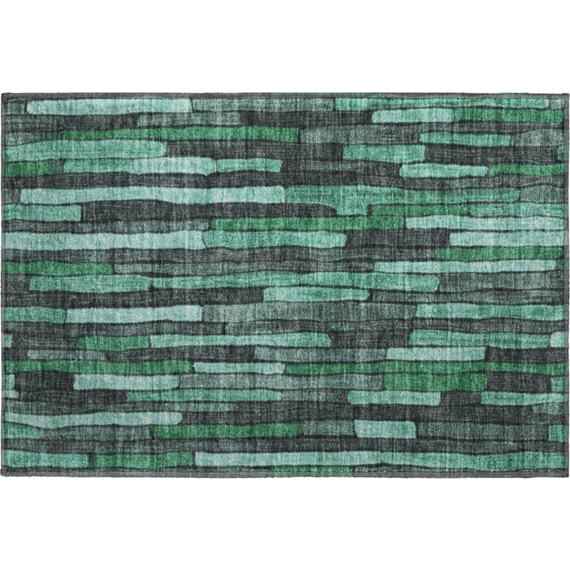Premium Machine Washable Kumbhar AMF1301 Stripes Rug, Rectangle 1'8" x 2'6"