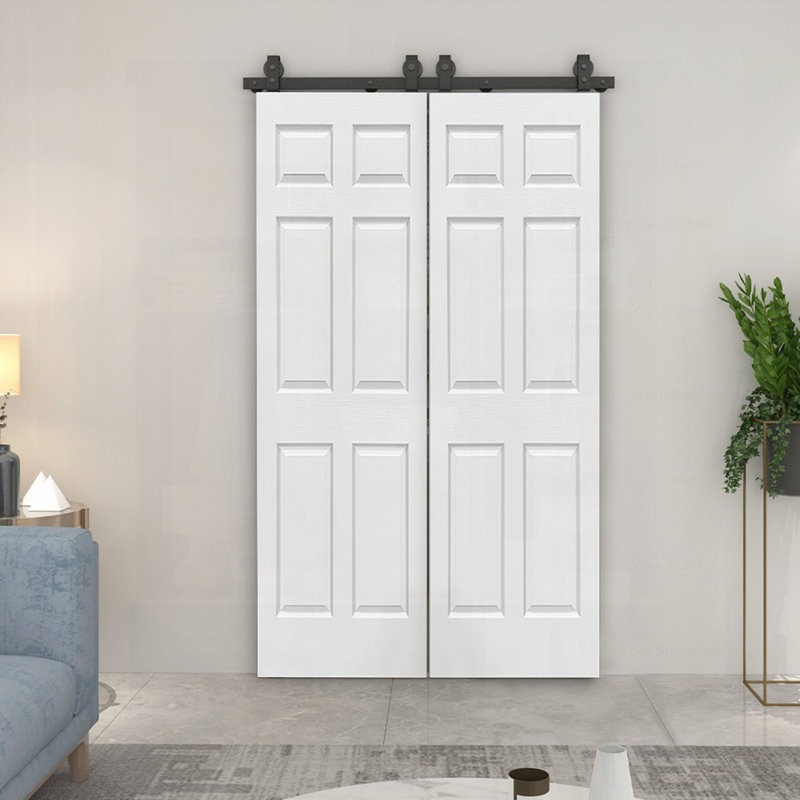 6 panneaux de panneau de fibres à densité moyenne à 6 panneaux peints en blanc, 60 po x 84 po, Blanc
