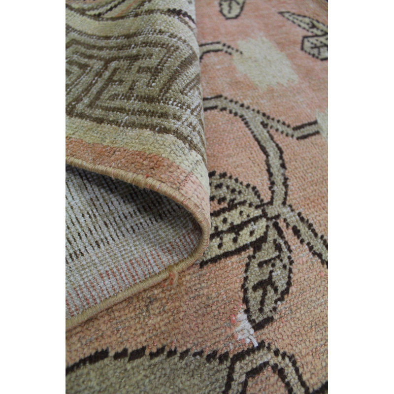 Tapis unique orange / beurre / brun de 5 pi 5 po x 10 pi 5 po Khotan
