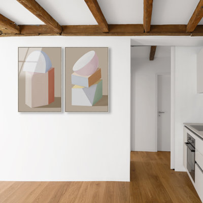 Sculptural Set High-Gloss Frameless Acrylic Glass Wall Art Abstract Print by Oliver Gal, Ready to Hang, 10 x 15