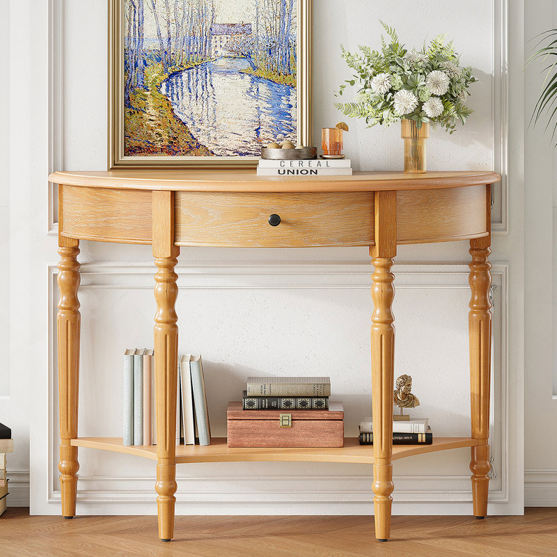 Console de style campagnard avec tiroir et tablette Farmhouse, Naturel