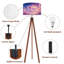  Lampe trépied sur pied rose mauve brillant Dreamy Clouds Starry Sky