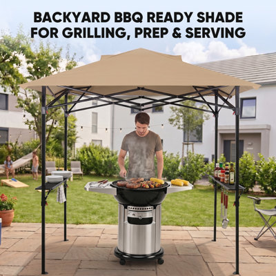 8 Ft. W x 5 Ft. D Powder Coated Steel Gazebo