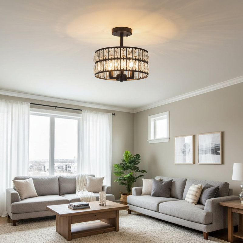 1 - Light Chandelier, Black