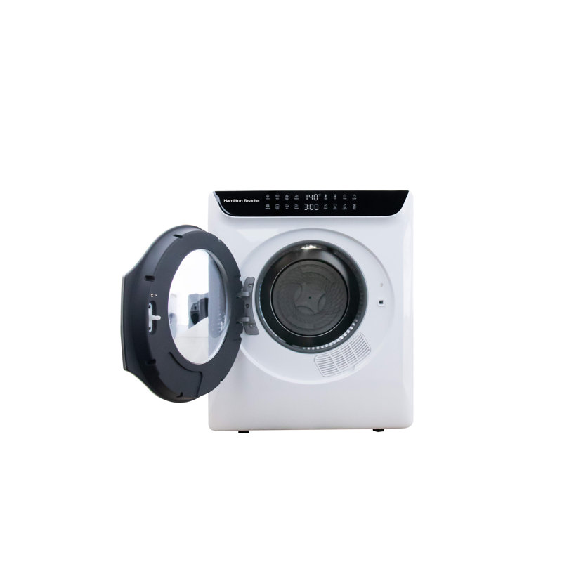 Hamilton Beach 2.57 Cu. Ft. 13 lbs. Compact Tumble Dryer with Touchscreen Control Panel, 8 Drying Modes, Child Lock, Air-Vented Portable Clothes Dryer, White