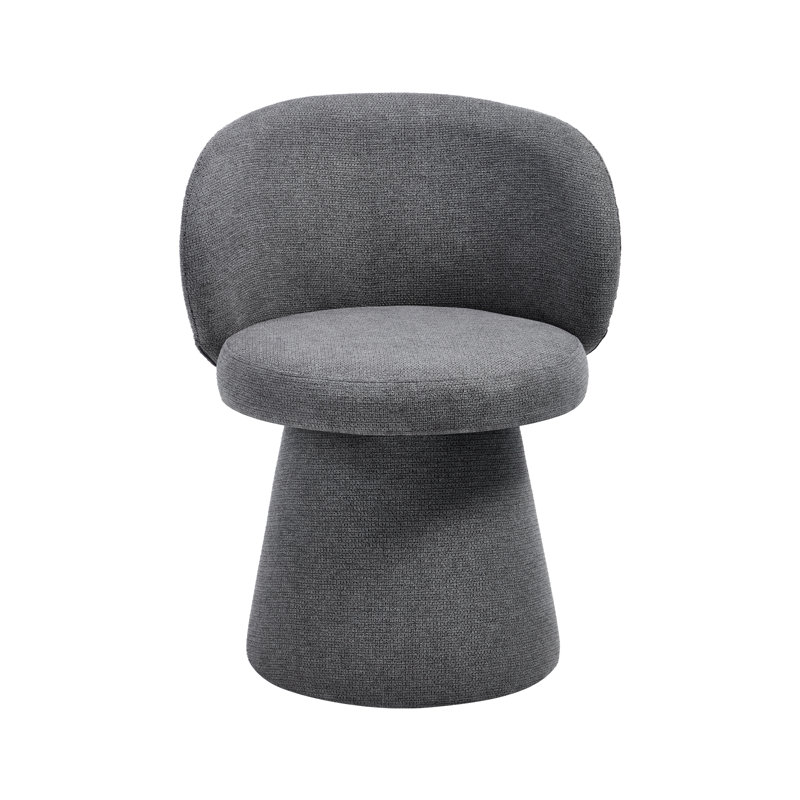 Swivel Upholstered Dining Chair With Backs, Gray