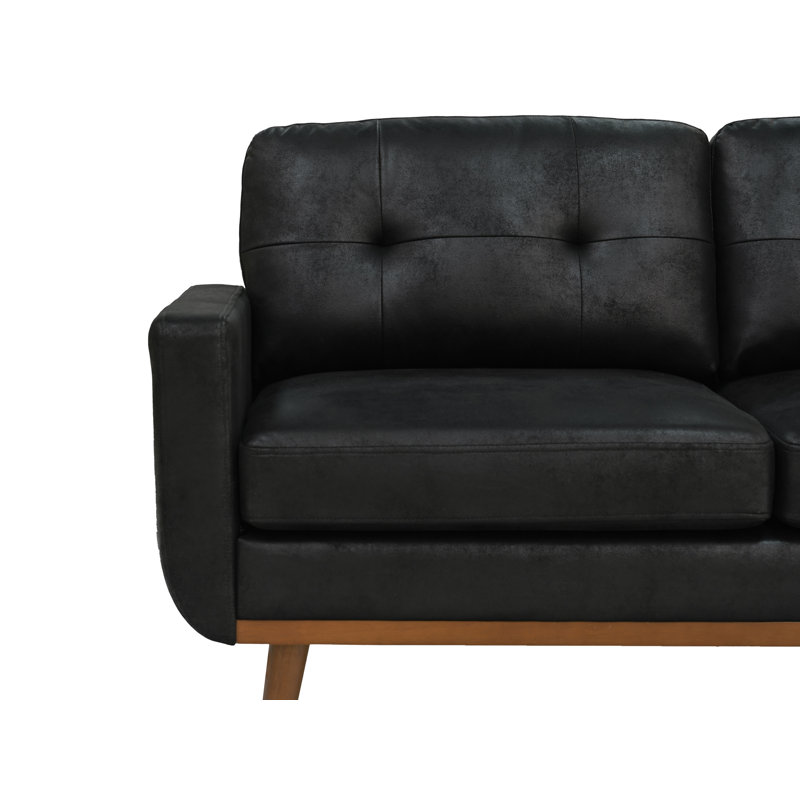 Canapé ou causeuse rembourré Mid-Century, Noir